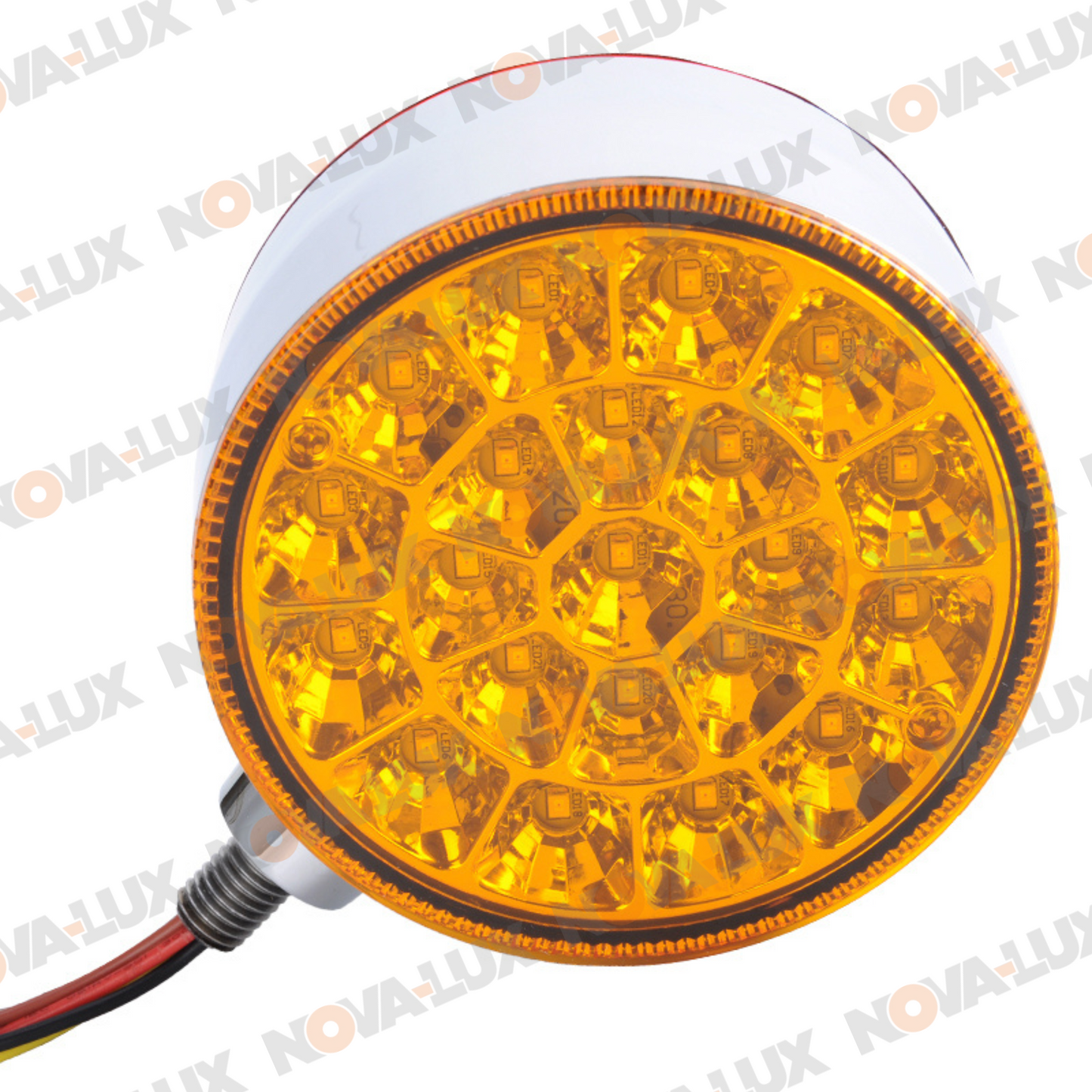 Double Sided Turn Signal - 4" Round / Red and Amber LEDs