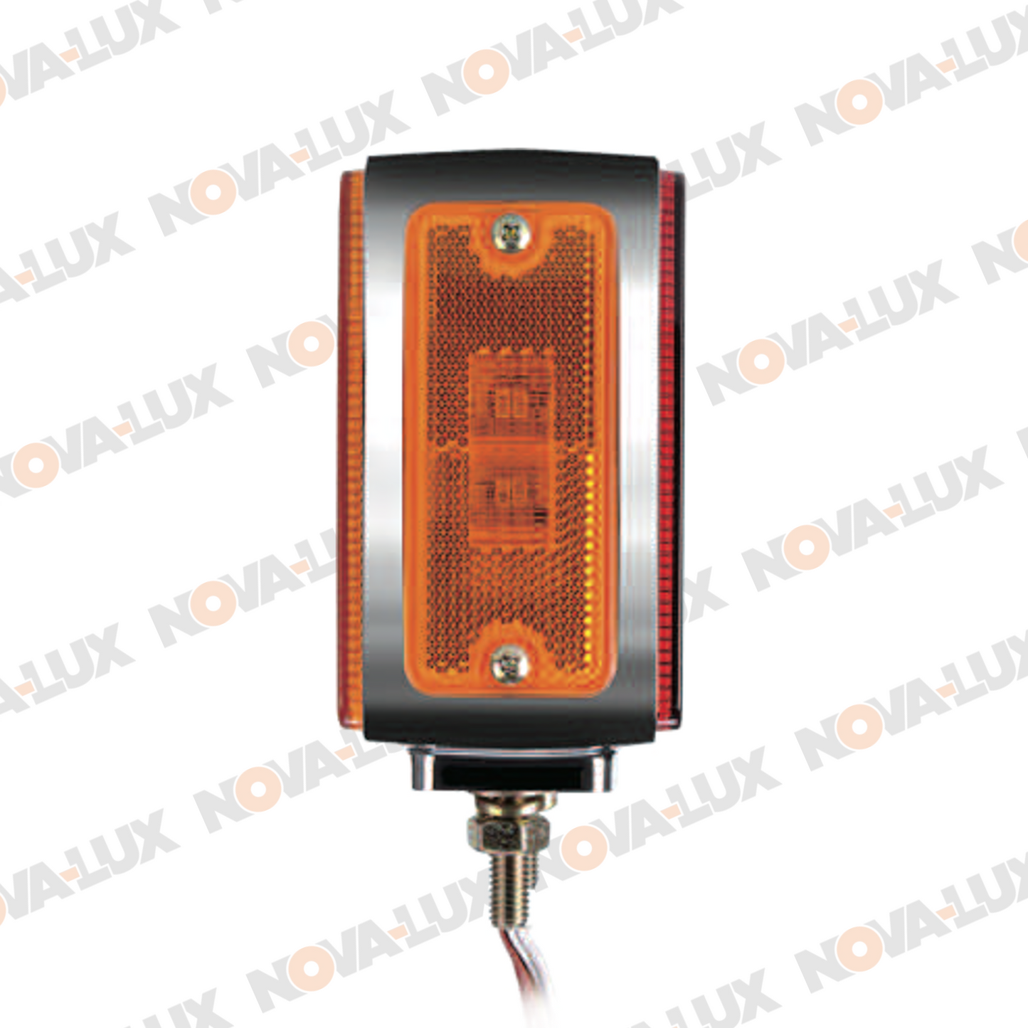 Square Double-Sided Amber Marker Light with Side Reflector