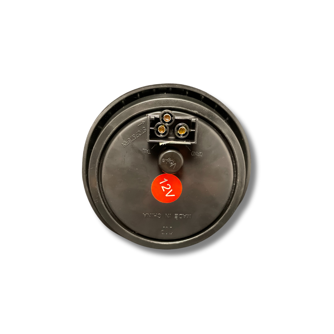 LED Brake Light Kit - 4-Inch Round / 16 Red LEDs / Clear Lens with Chrome Reflector & Rubber Grommet