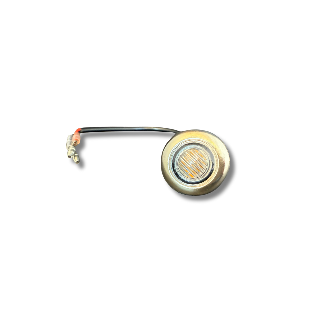 Penny Marker LED Light In Amber/Clear With Stainless Steel Bezel