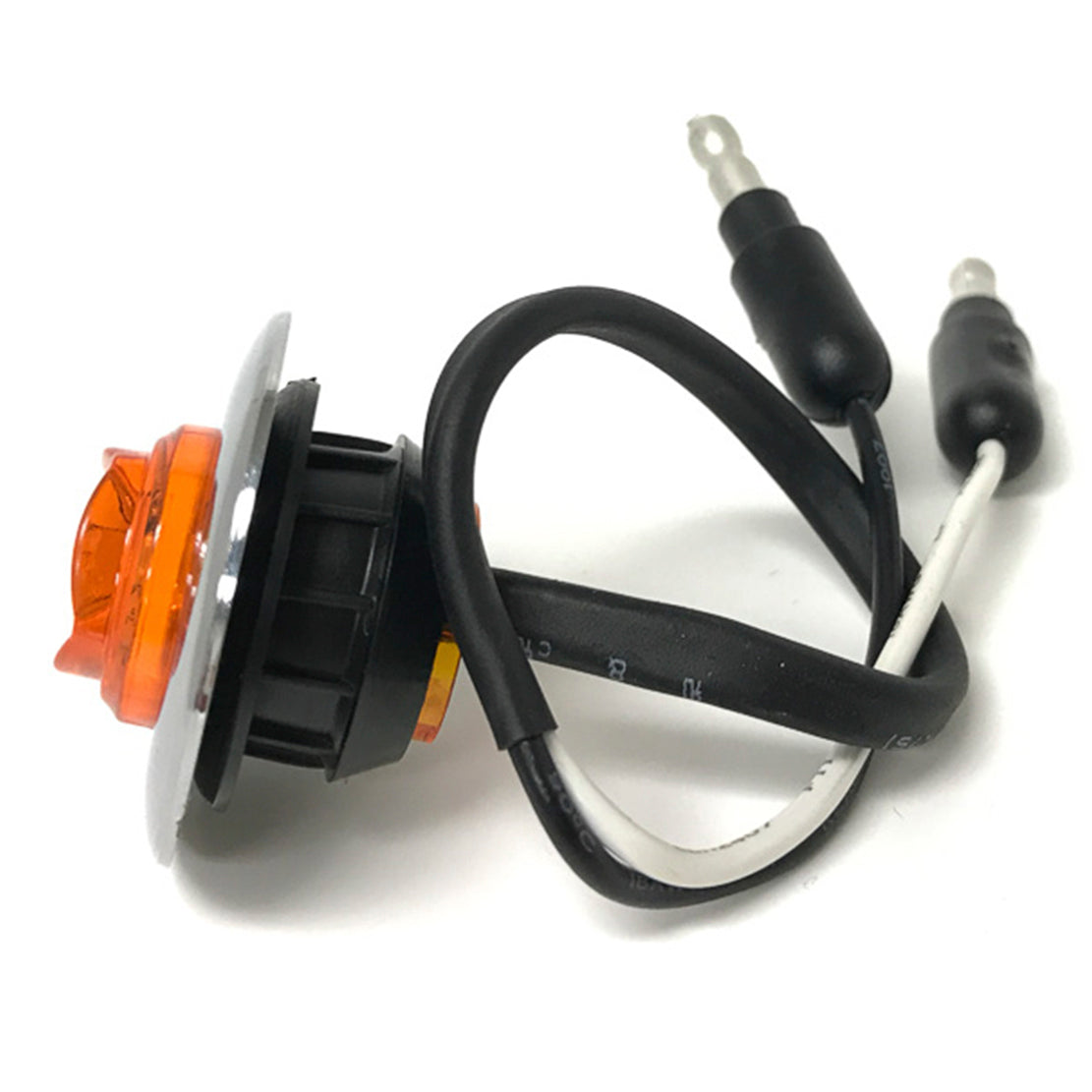 1" Mini Clearance Marker Amber LED Light Amber Lens With Chrome Cover And Rubber Grommet