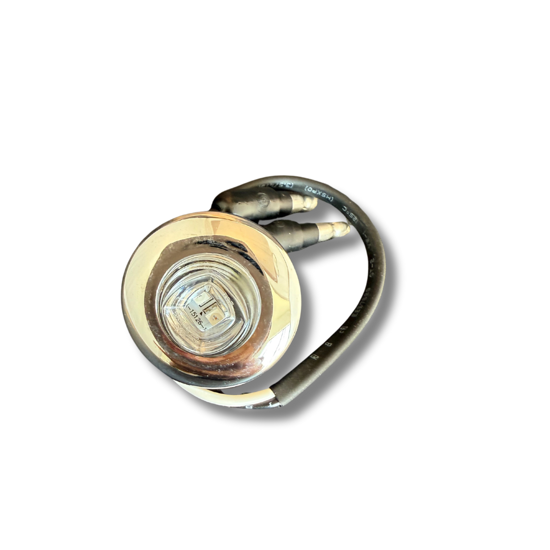 Marker Light 3/4" 2 Red LED Clear Lens With Chrome Bezel & Bullet Plugs