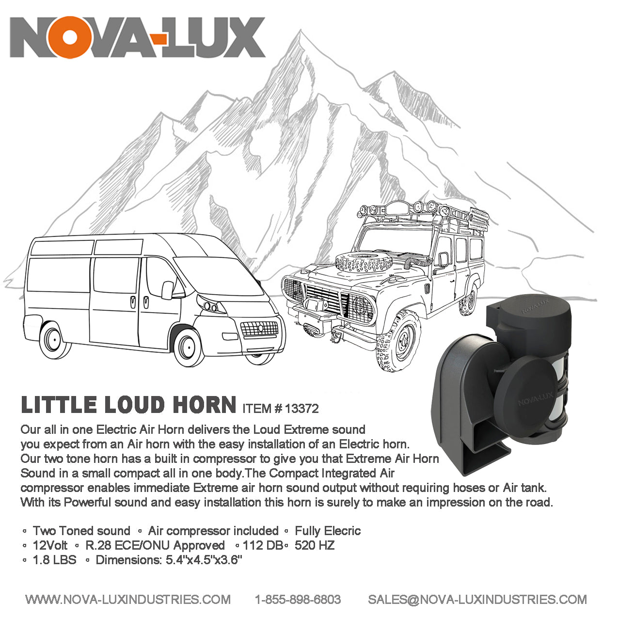 Little Loud All-In-One Electric Air Horn Kit