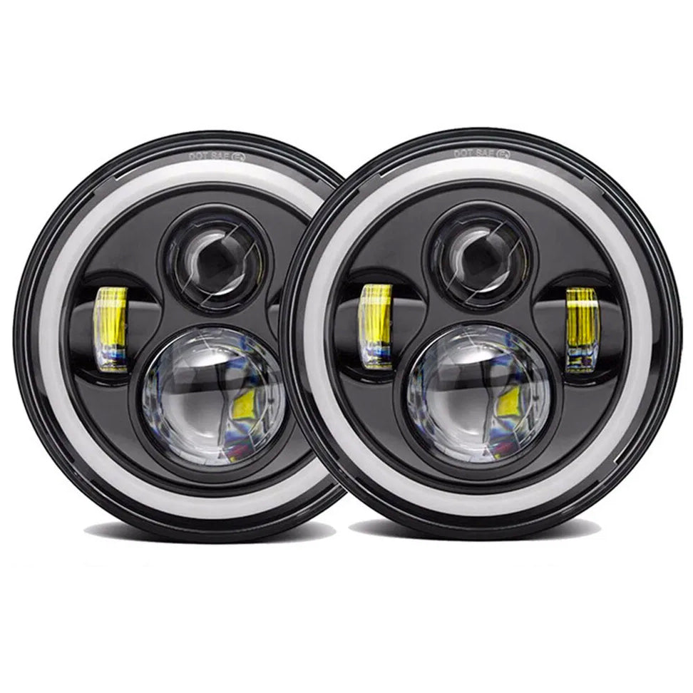 7" Round Dual Color Switchback LED Headlight