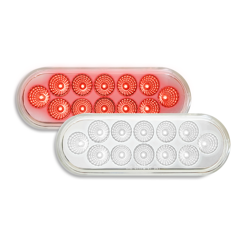 Brake Light 6" Oval 12 LED Dual Color Red to White