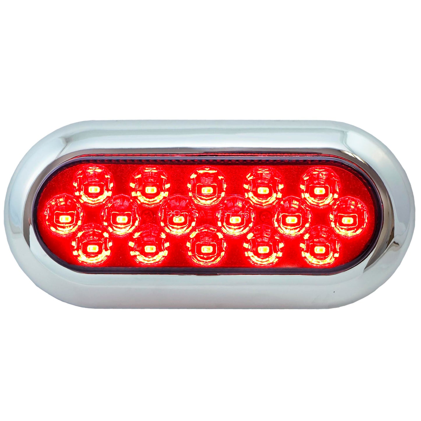 Surface Mount 16 LED Red Turn Signal Light with Chrome Bezel