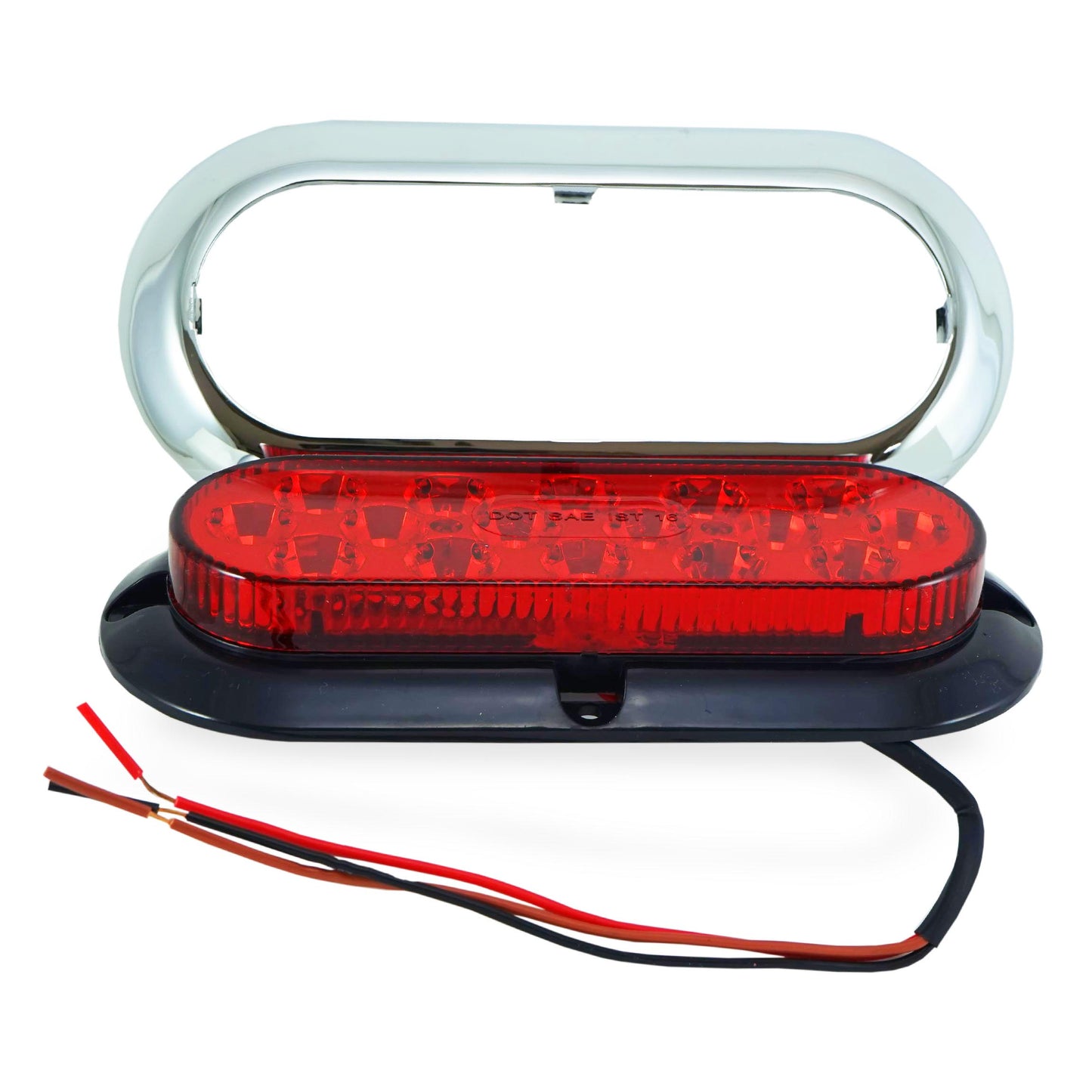 Surface Mount 16 LED Red Turn Signal Light with Chrome Bezel
