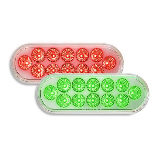 Brake Light 6" Oval 12 LED Dual Color Red to Green