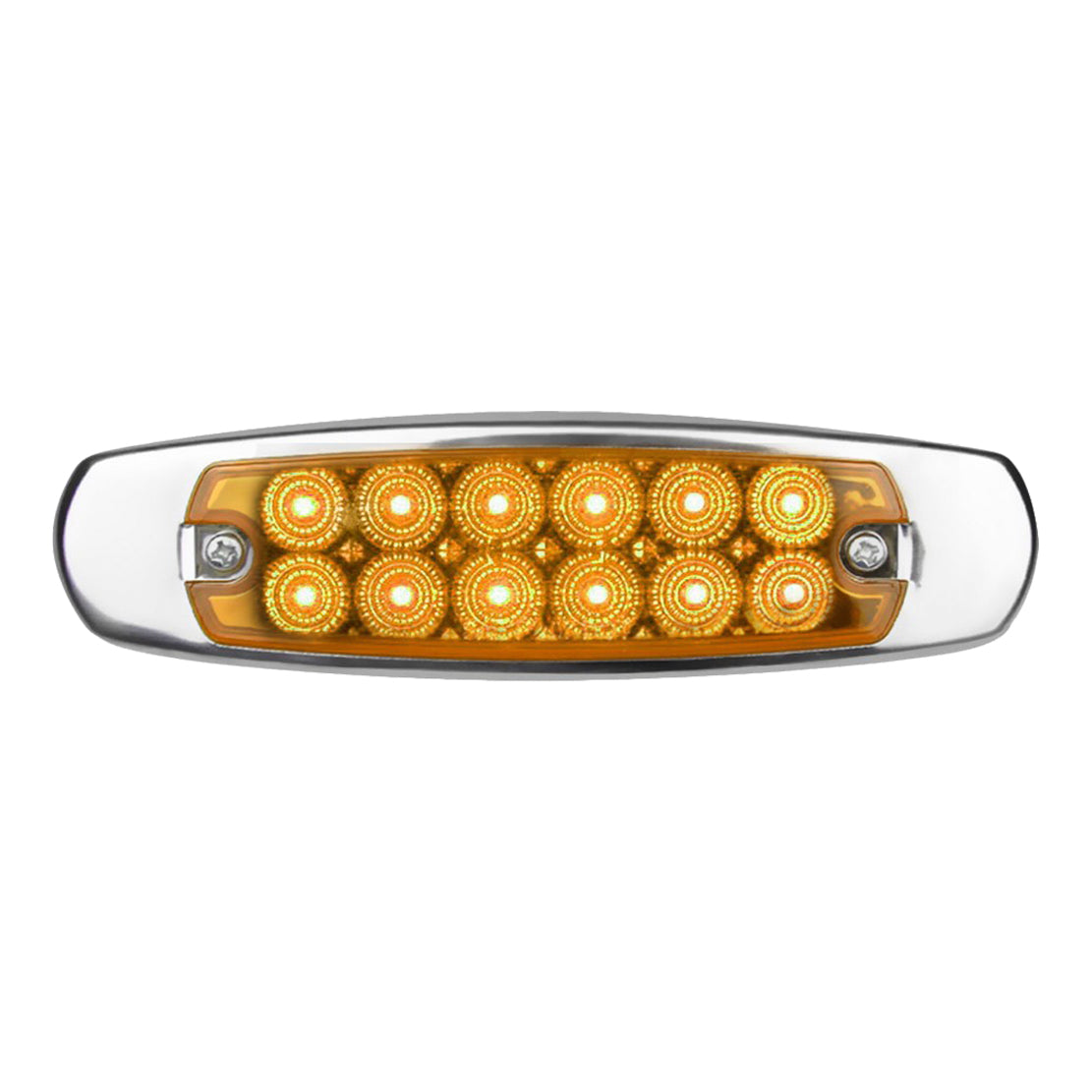 MARKER LIGHT PETE STYLE AMBER/AMBER 12 LED W/SS BEZEL