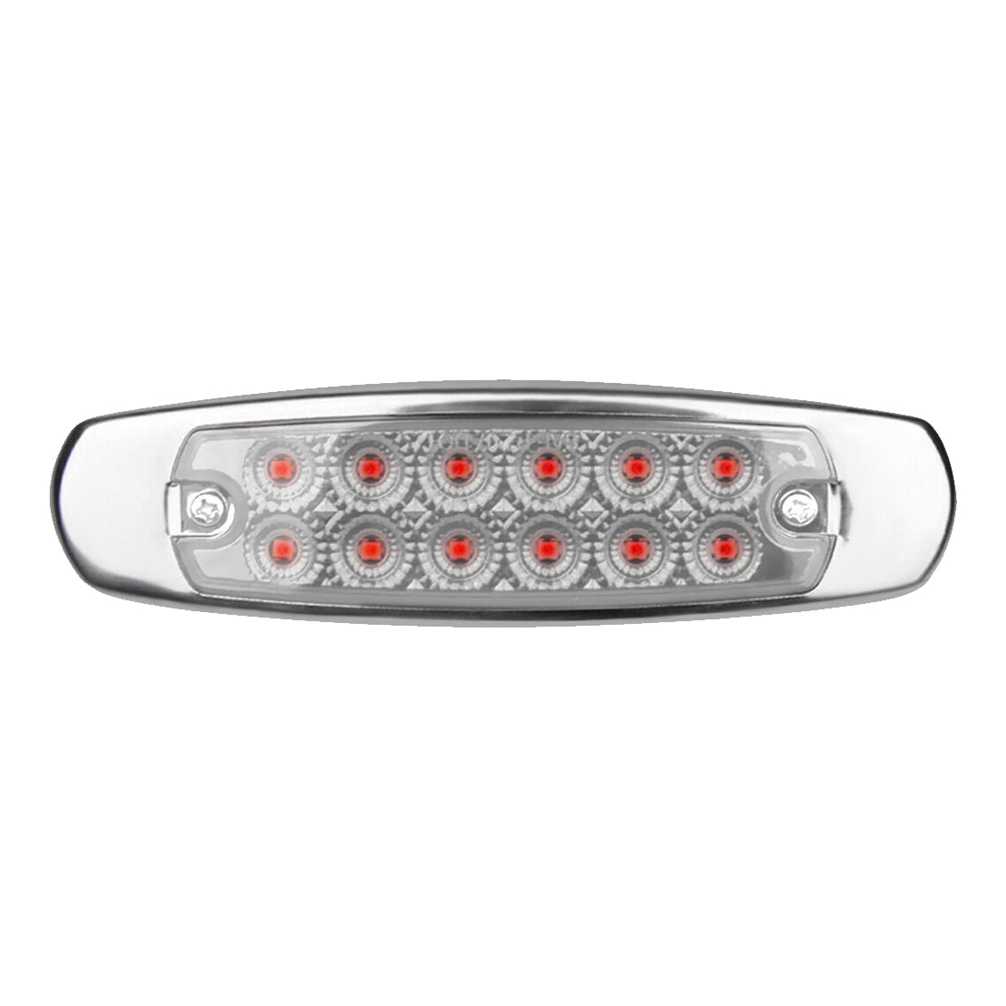 MARKER LIGHT PETE STYLE RED/CLEAR 12 LED W/SS BEZEL