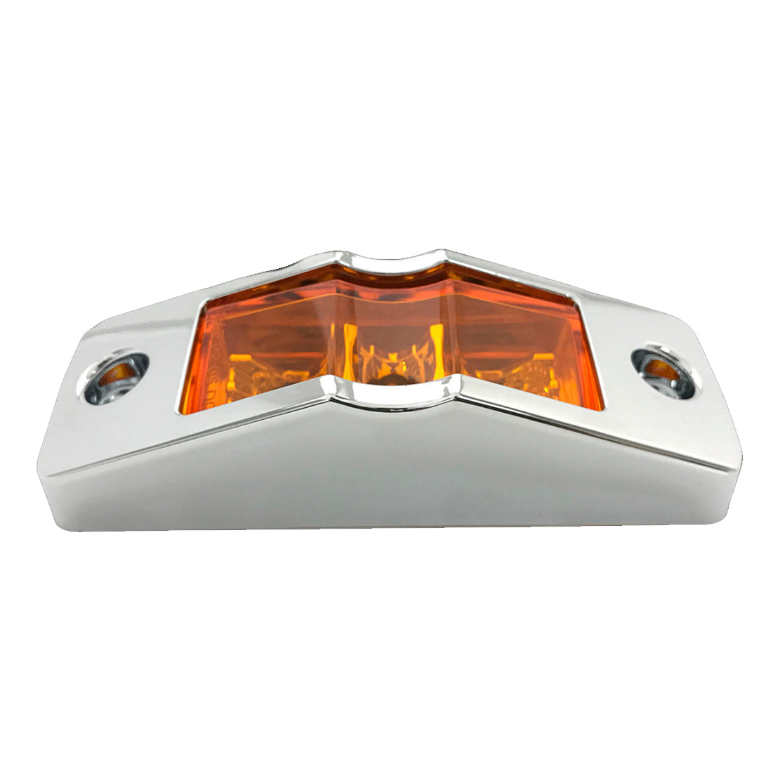 Marker Light 4" X 1" With 3 LEDs - Amber LEDs / Amber Lens With Chrome Bezel