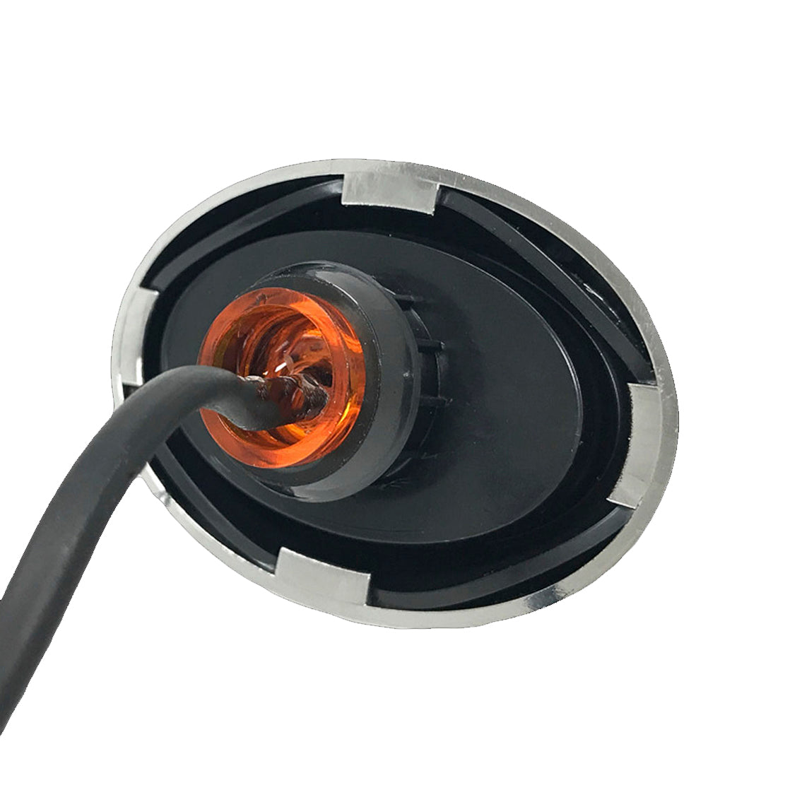 Oval Mini LED Marker Light - Amber LEDs / Clear Lens with Bezel