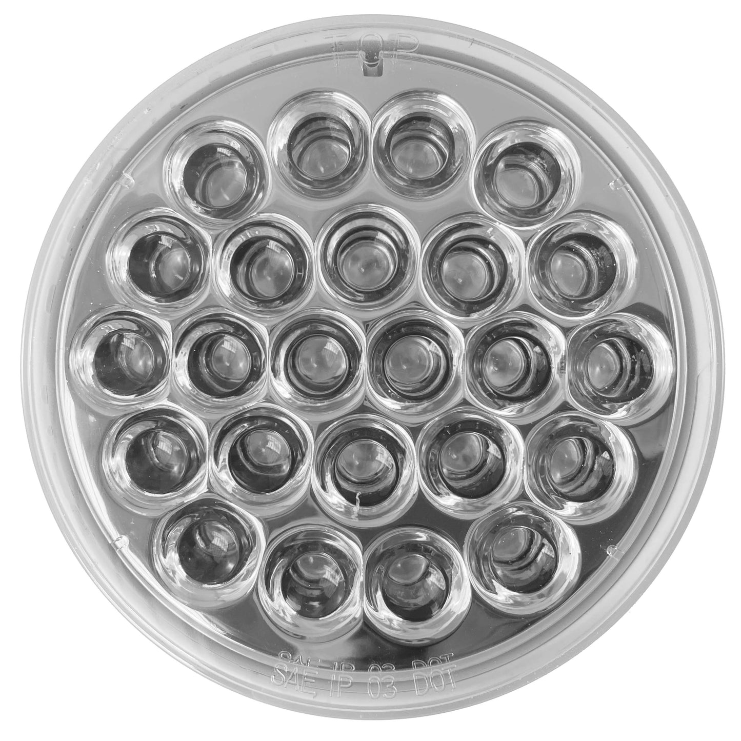 Chrome Reflective Turn Signal - 4-Inch Round / Amber LED / Clear Lens