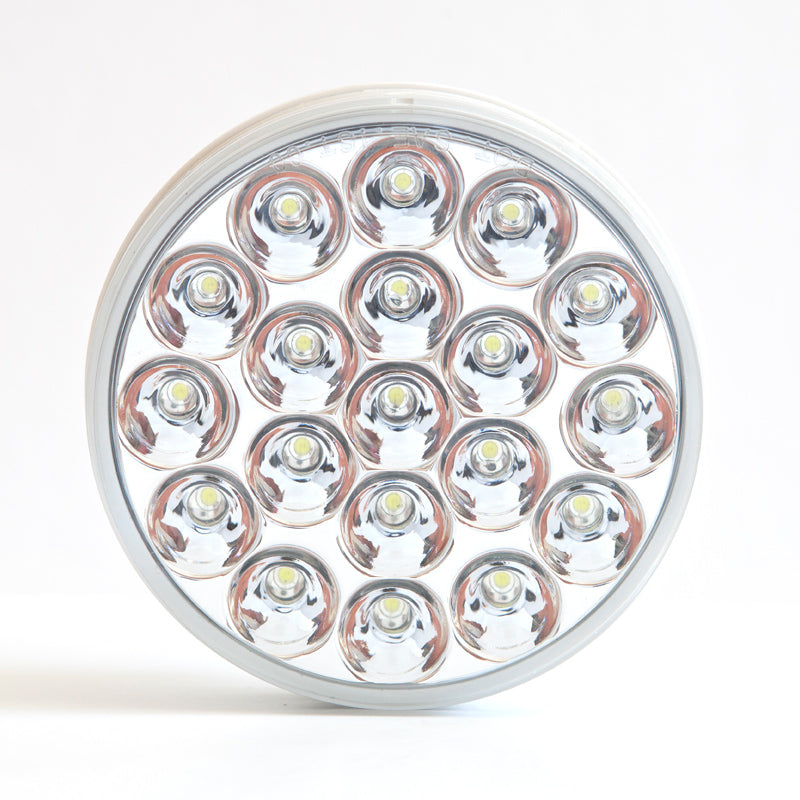 Chrome Reflective Reverse Light - 4" Round / 19 White LEDs