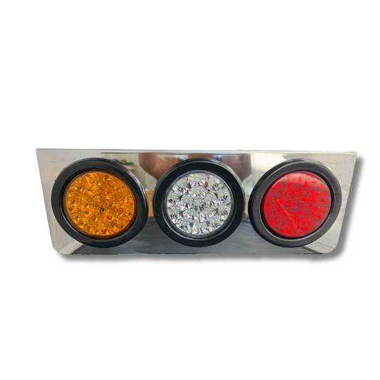 Combination LED Brake Light Kit – Stainless Steel  – Right Side: Red/White/Amber