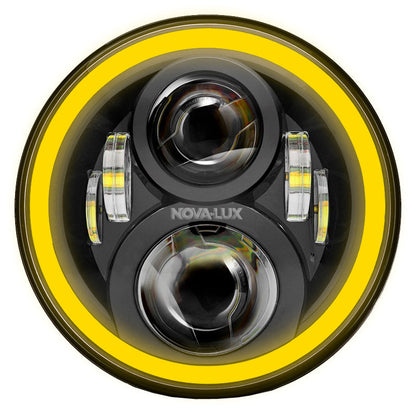 7" Round Dual Color Switchback LED Headlight