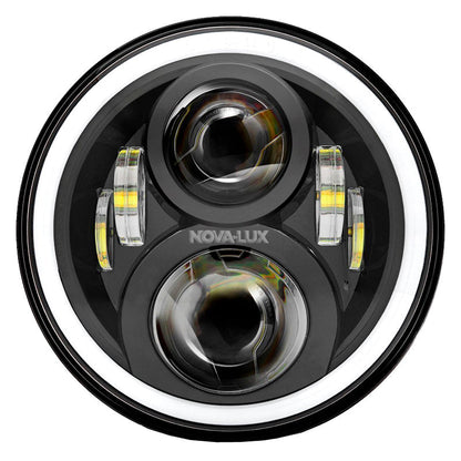 7" Round Dual Color Switchback LED Headlight