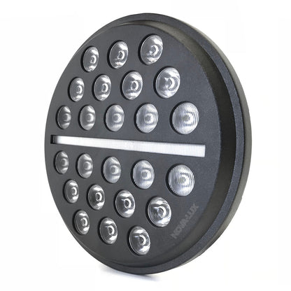 Black OP'S 7" LED Headlight With Center Marker And Turn Signal