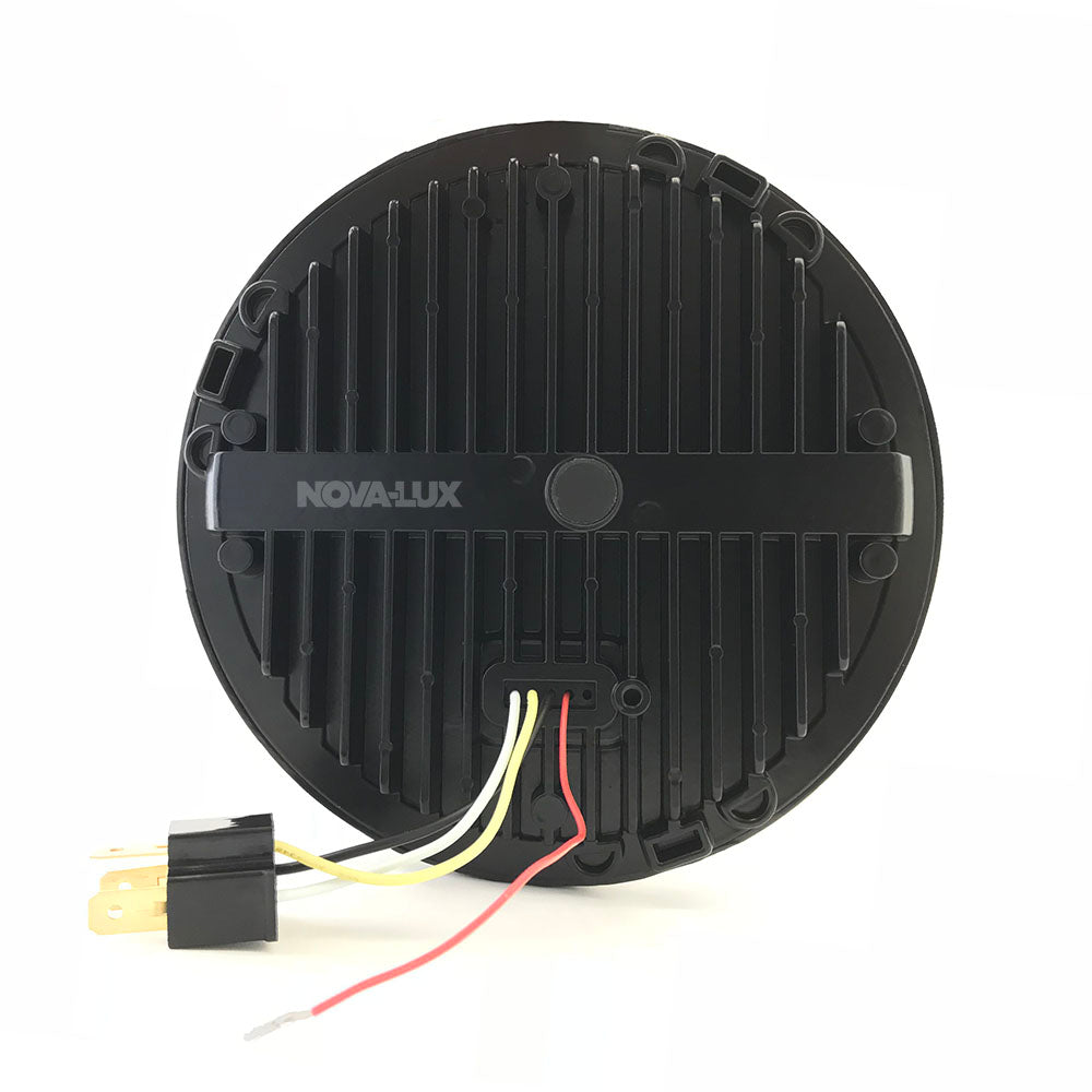 Black OP'S 7" LED Headlight With Center Marker And Turn Signal