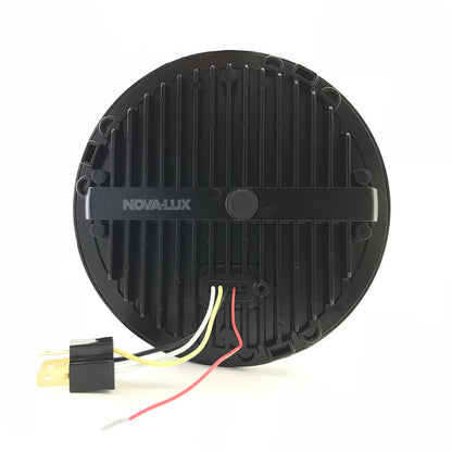 Black OP'S 7" LED Headlight With Center Marker And Turn Signal