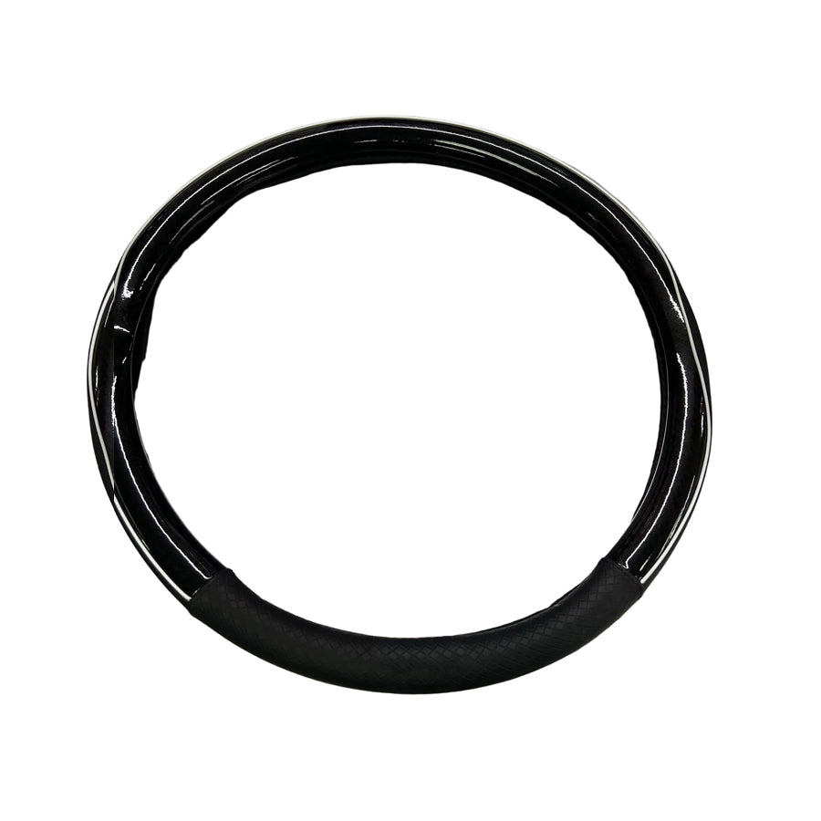 18" Steering Wheel Cover With Grip 2-Tone Black