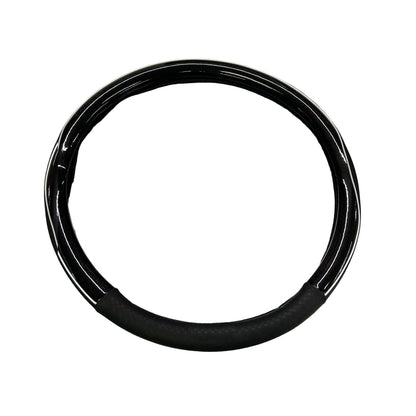 18" Steering Wheel Cover With Grip 2-Tone Black
