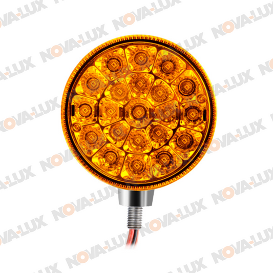 Double Sided Turn Signal - 4" Round / Red and Amber LEDs