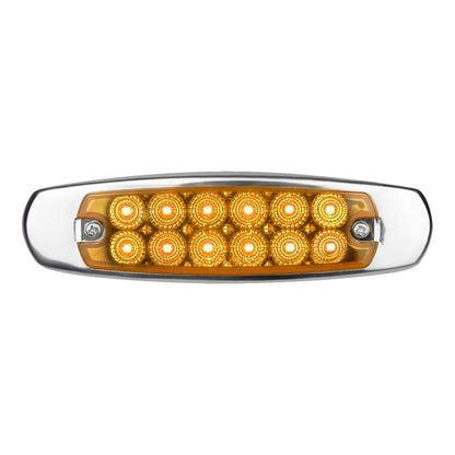 Marker Light Peterbilt Style Amber/Amber 12 LED With Stainless Steel Bezel