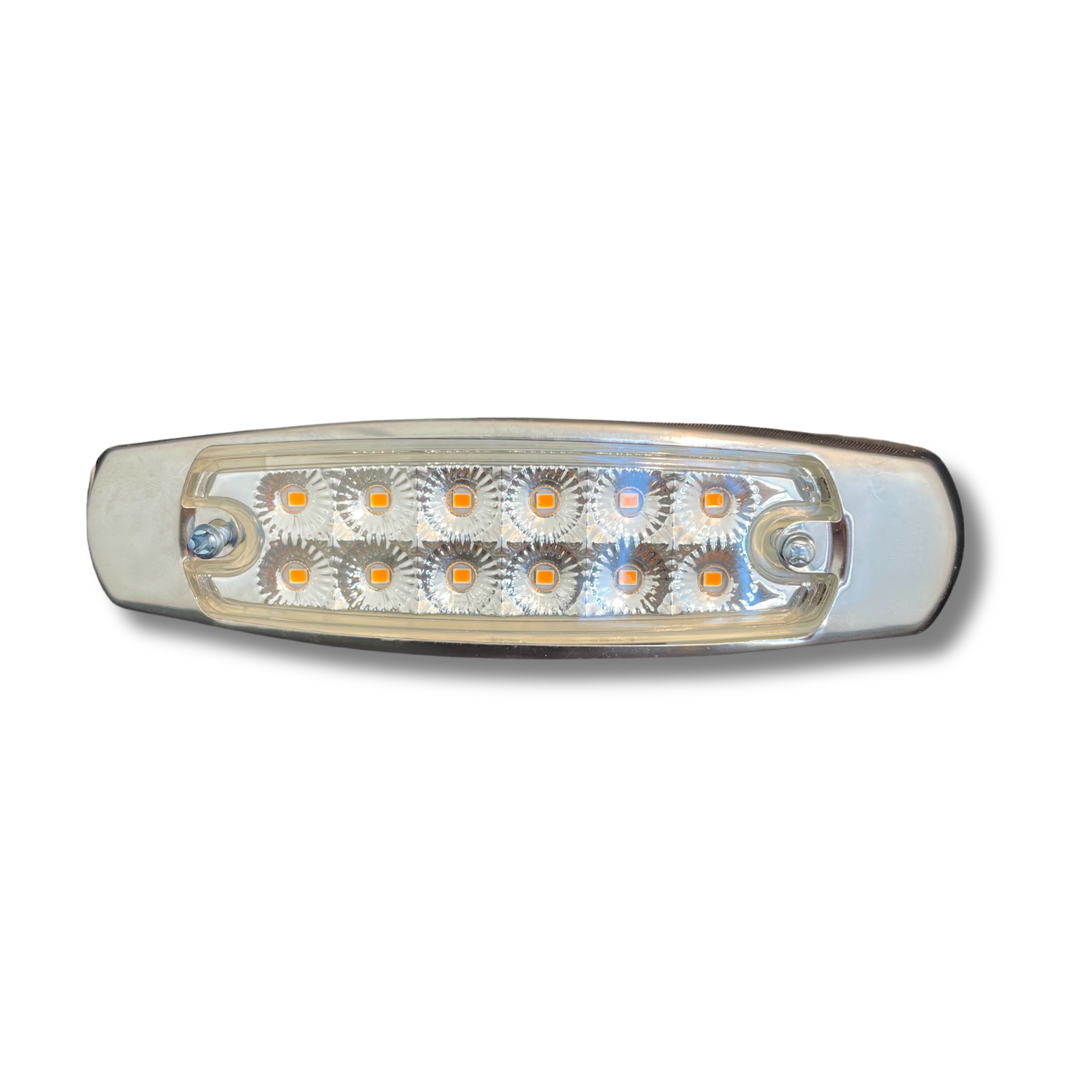 Marker Light Peterbilt Style Amber/Clear 12 LED With Plastic Bezel