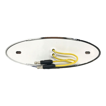 Oval 12 LED Marker Light With Chrome Bezel - Amber LEDs / Amber Lens