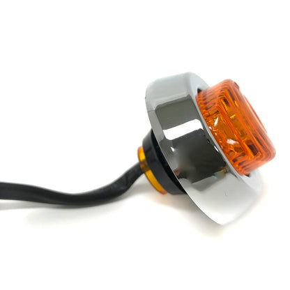 Oval Mini LED Marker Light - Amber LEDs / Amber Lens With Bezel