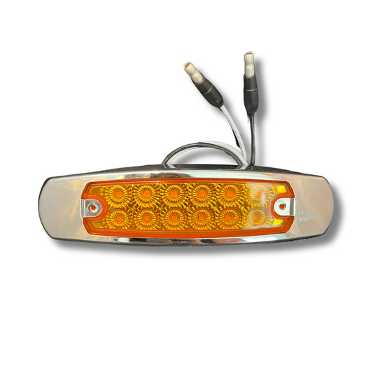 MARKER LIGHT PETE STYLE AMBER/AMBER 12 LED W/PLASTIC BEZEL