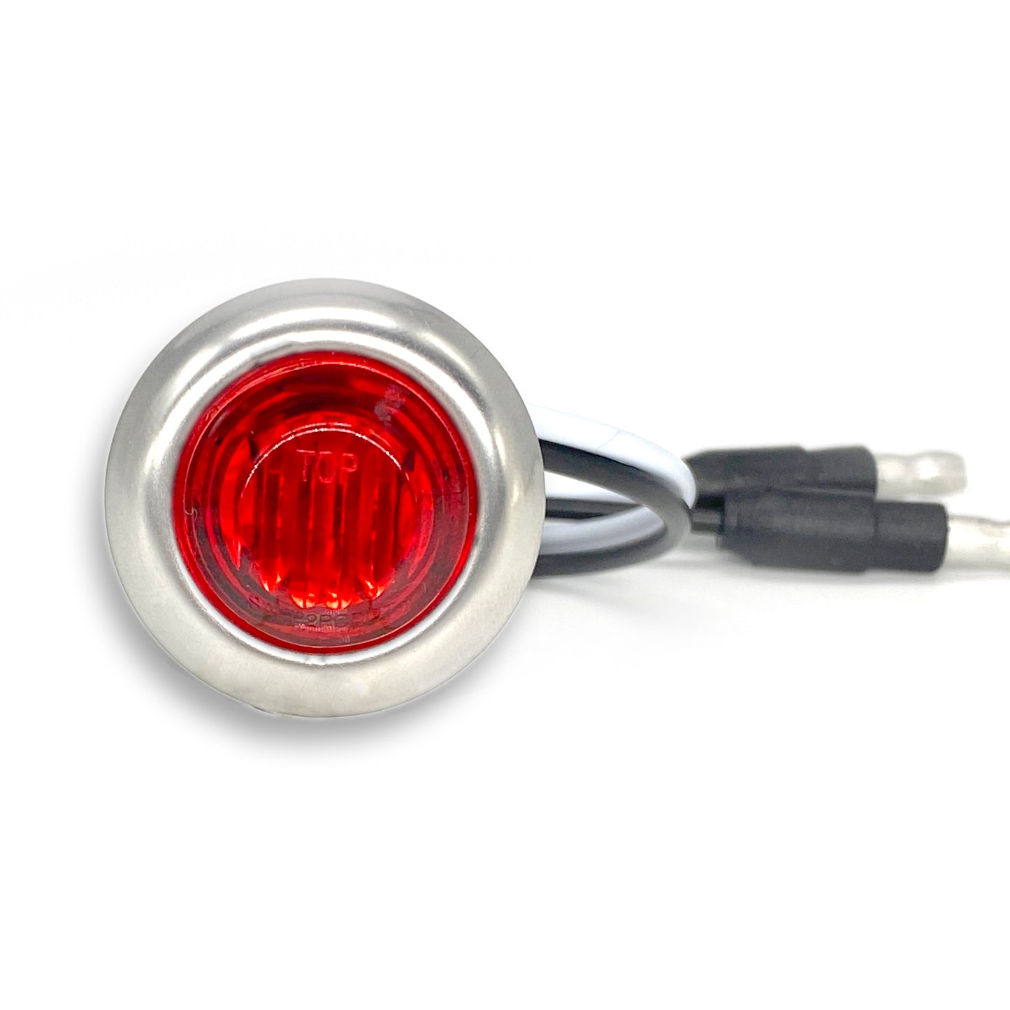 1-Inch Super Bright Mini Marker Light Red LED Red Lens w/Rubber Grommet and Stainless Steel Flange