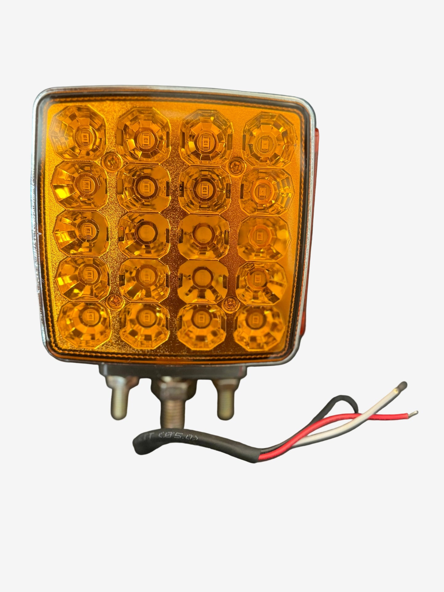 Square Double-Sided Left-Side Amber/Red Marker Light With Side Reflector