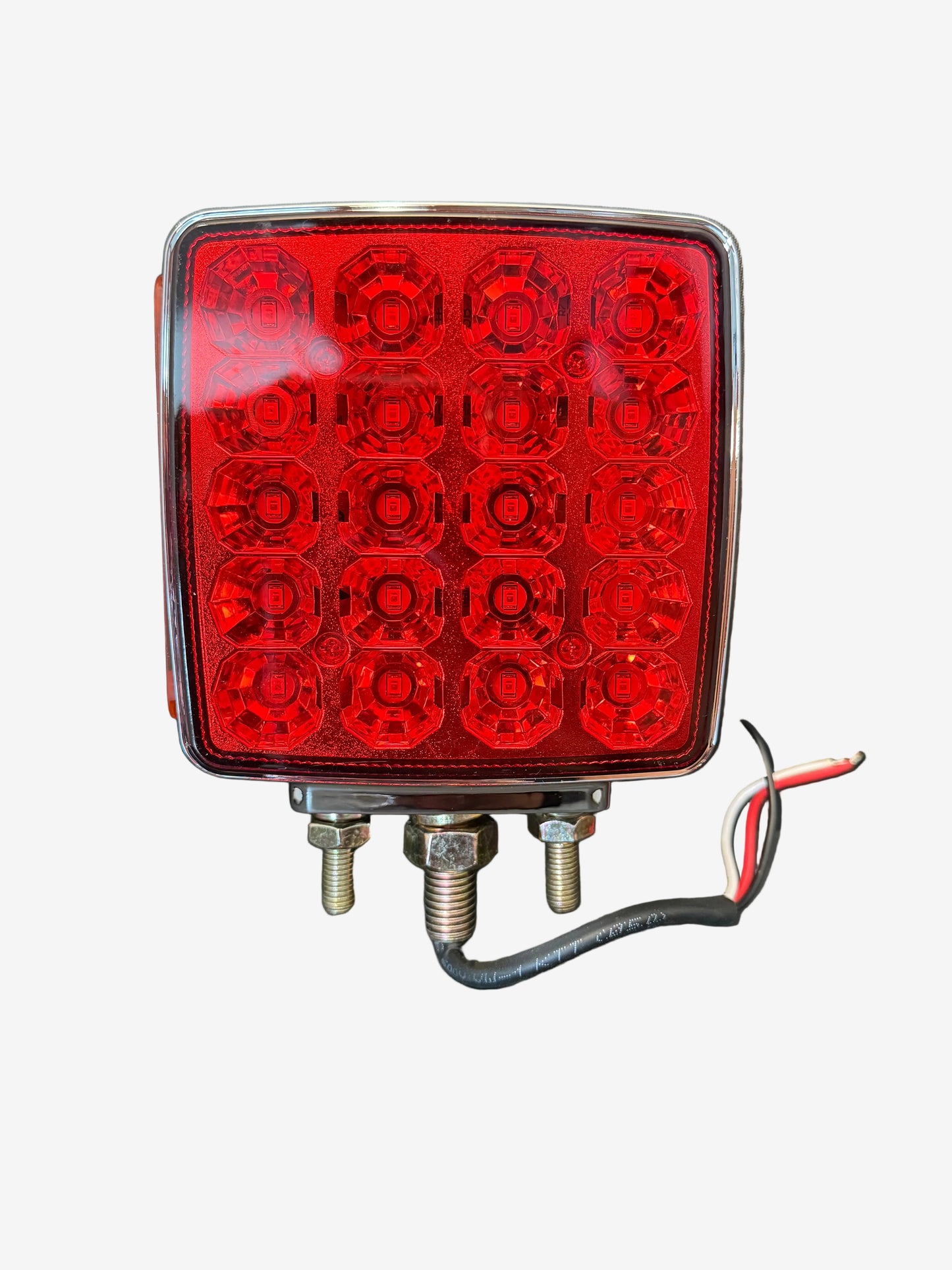 Square Double-Sided Left-Side Amber/Red Marker Light With Side Reflector