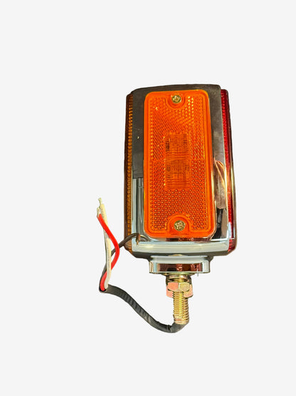 Square Double-Sided Left-Side Amber/Red Marker Light With Side Reflector