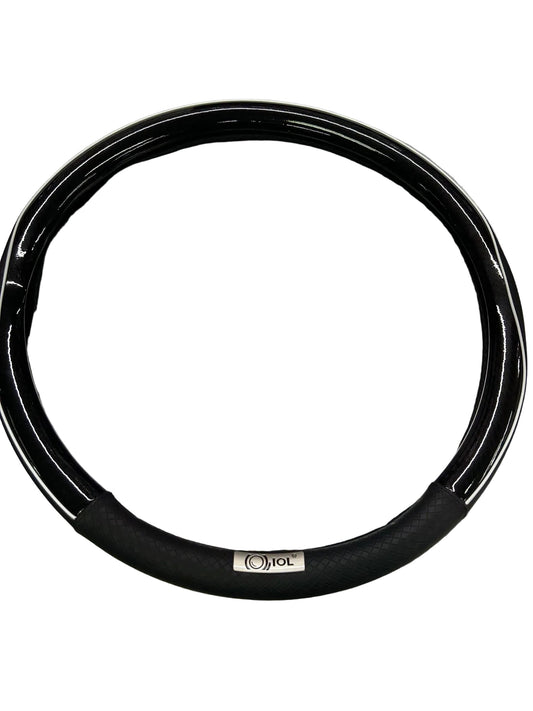 18" Steering Wheel Cover With Grip 2-Tone Black