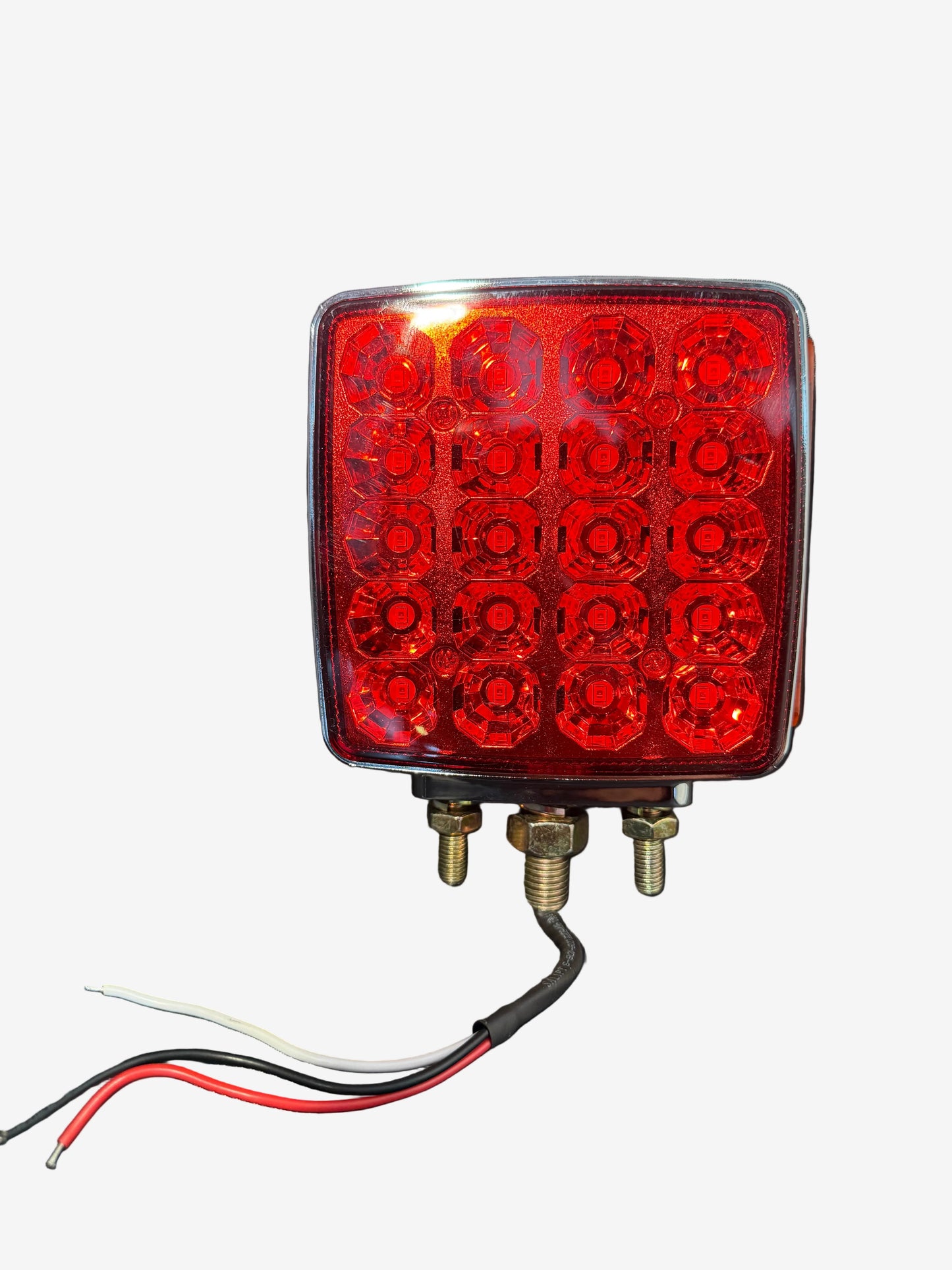 Square Double-Sided Right-Side Amber/Red Marker Light With Side Reflector