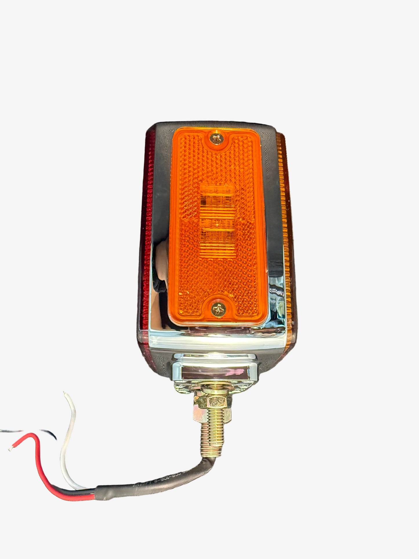 Square Double-Sided Right-Side Amber/Red Marker Light With Side Reflector