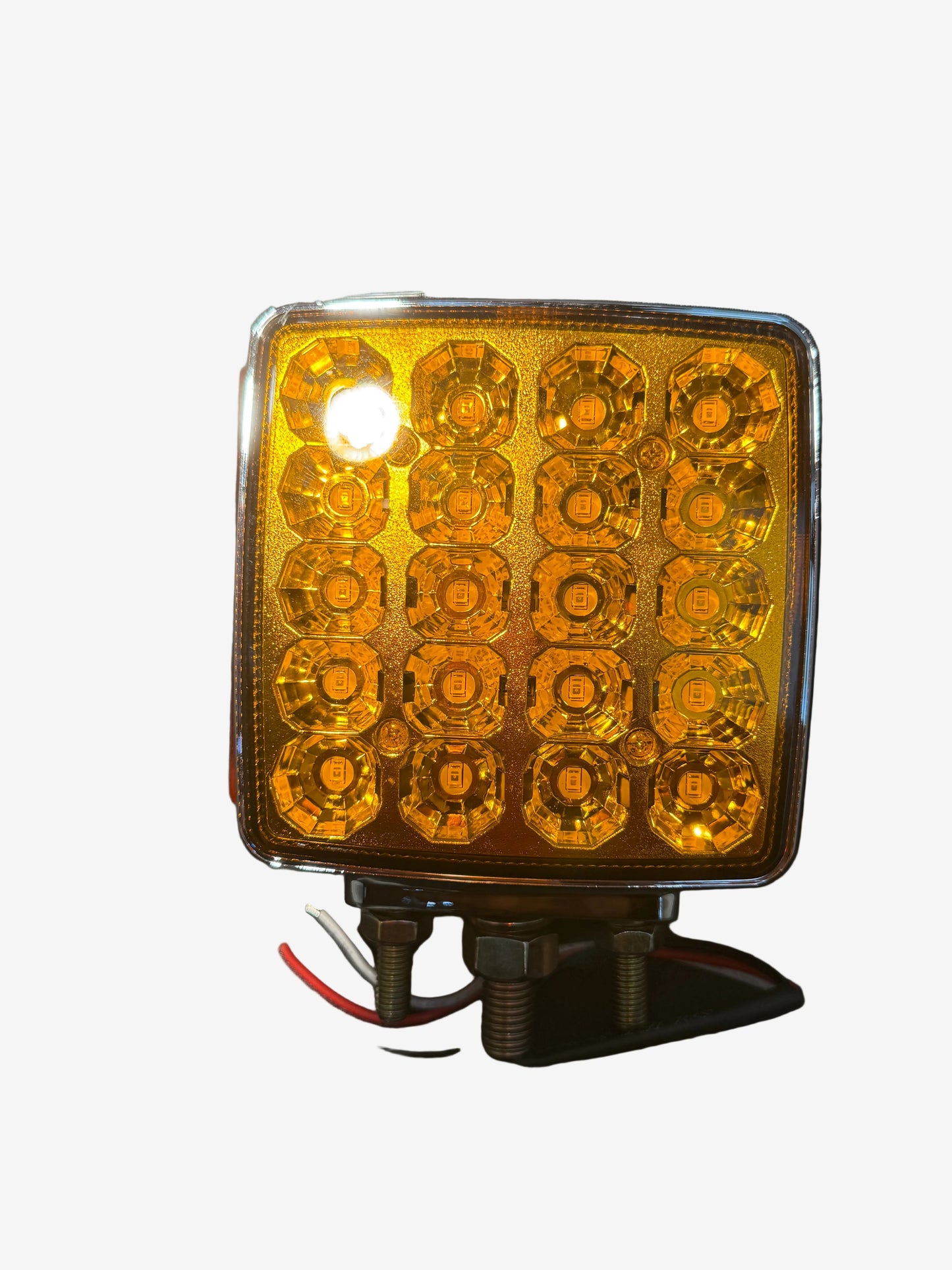 Square Double-Sided Amber Marker Light with Side Reflector