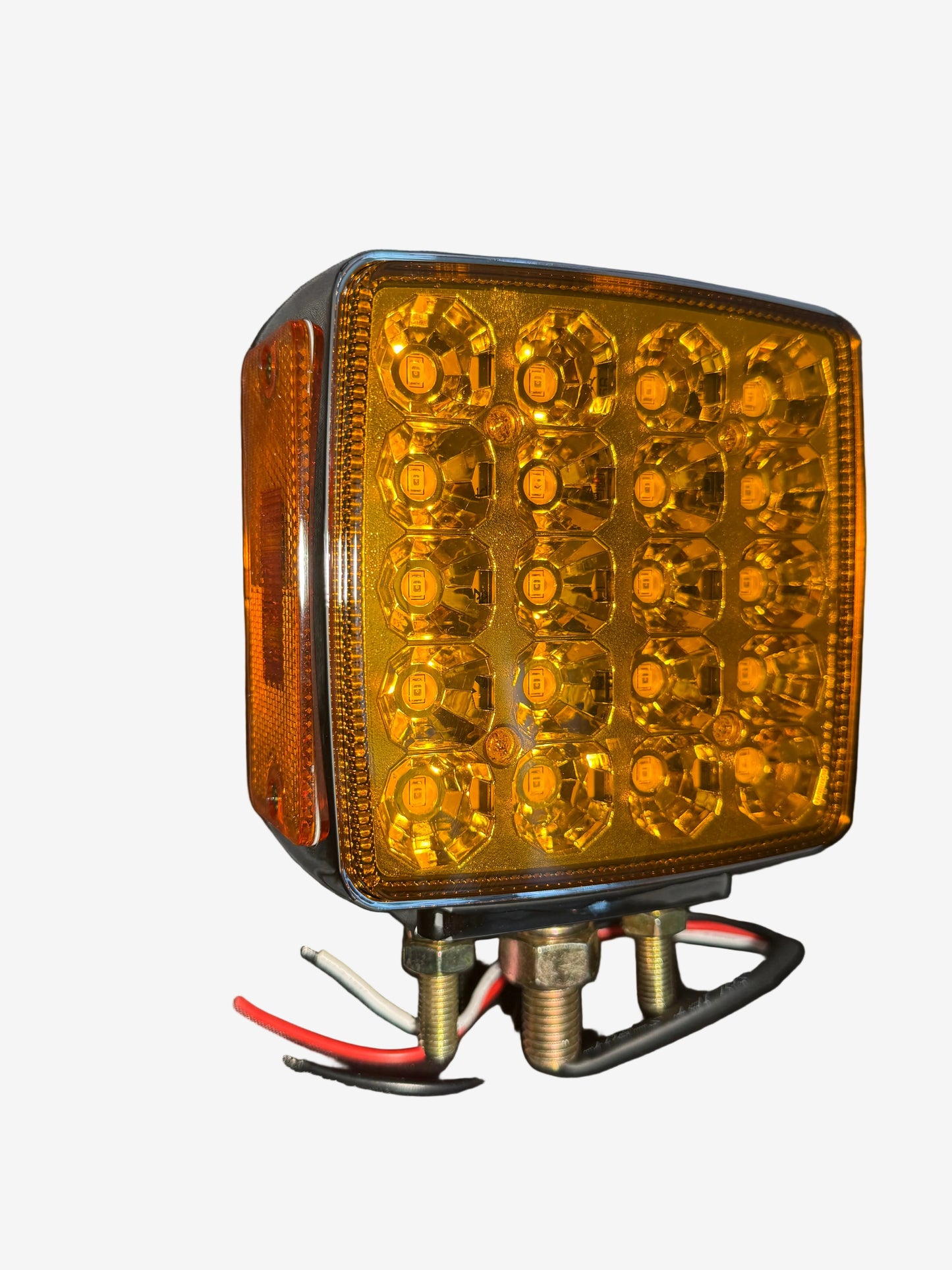 Square Double-Sided Amber Marker Light with Side Reflector