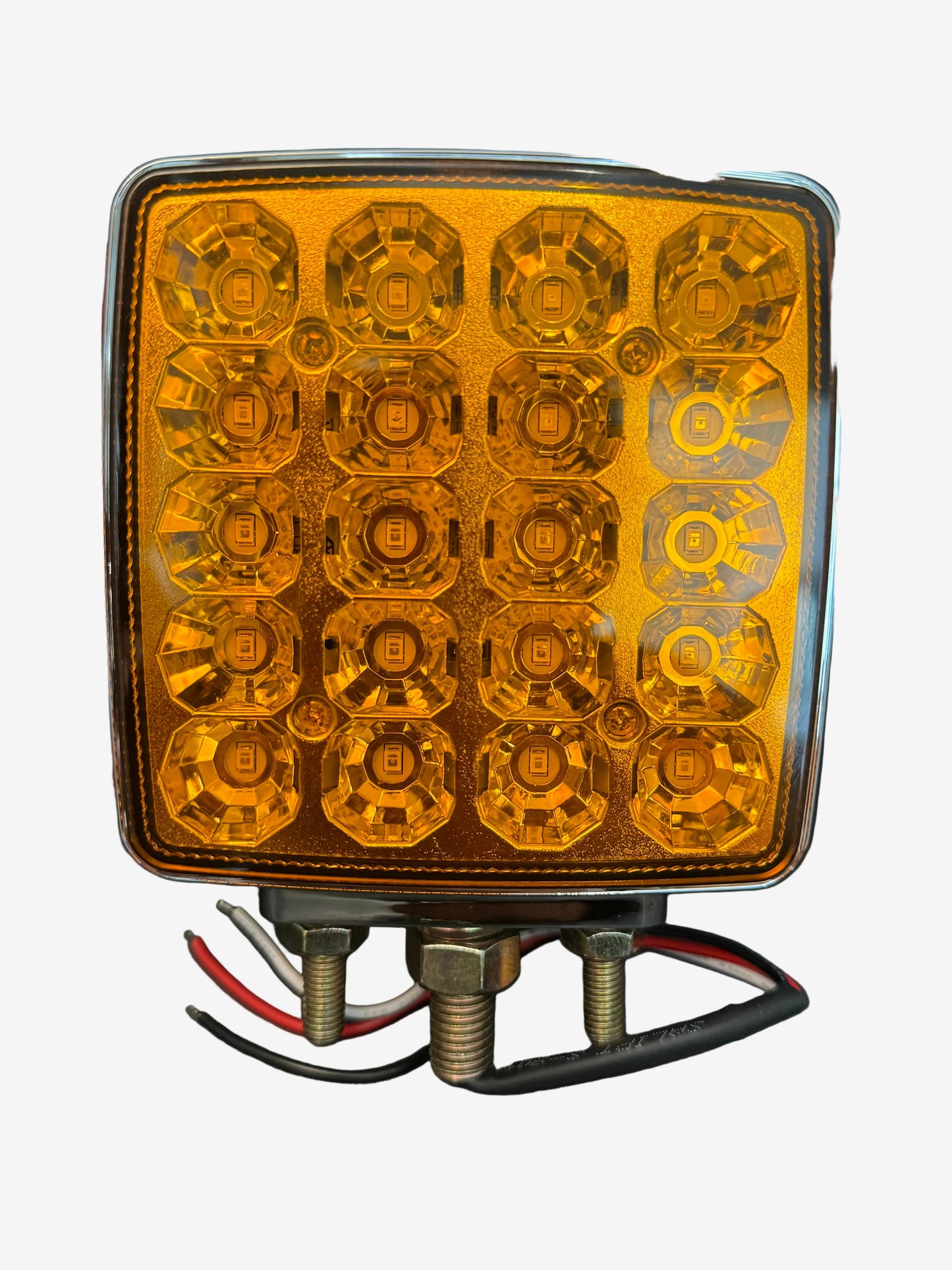 Square Double-Sided Amber Marker Light with Side Reflector