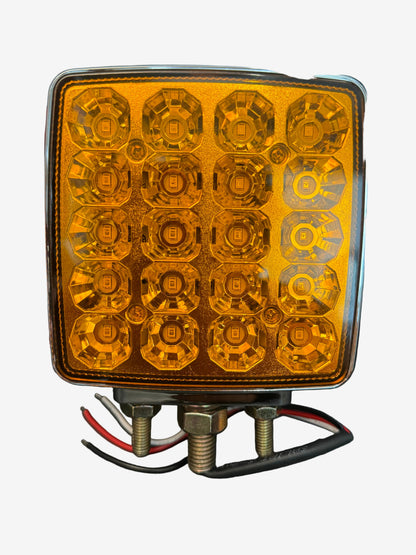Square Double-Sided Amber Marker Light with Side Reflector