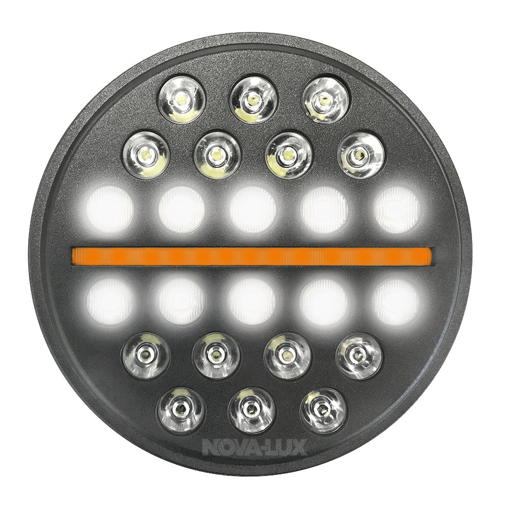 BLACK OP'S 7" LED Headlight with Center Marker or Turn Signal