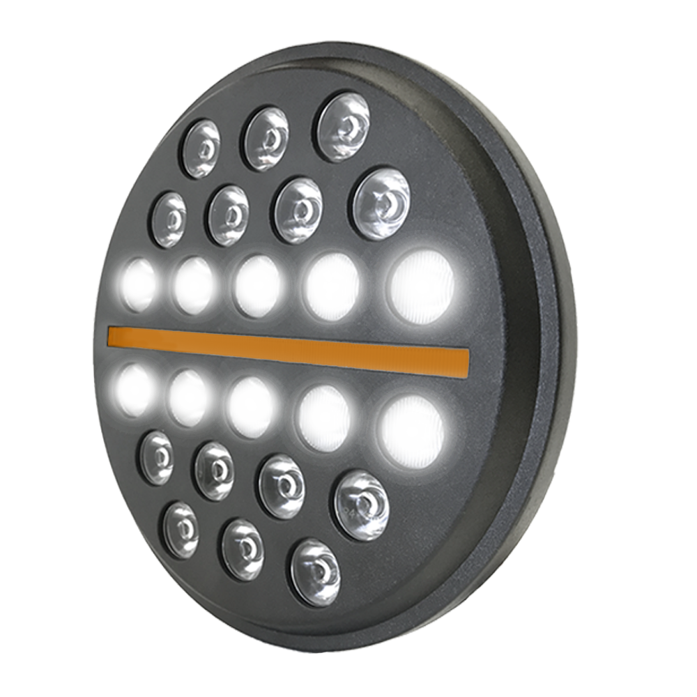 BLACK OP'S 7" LED Headlight with Center Marker or Turn Signal