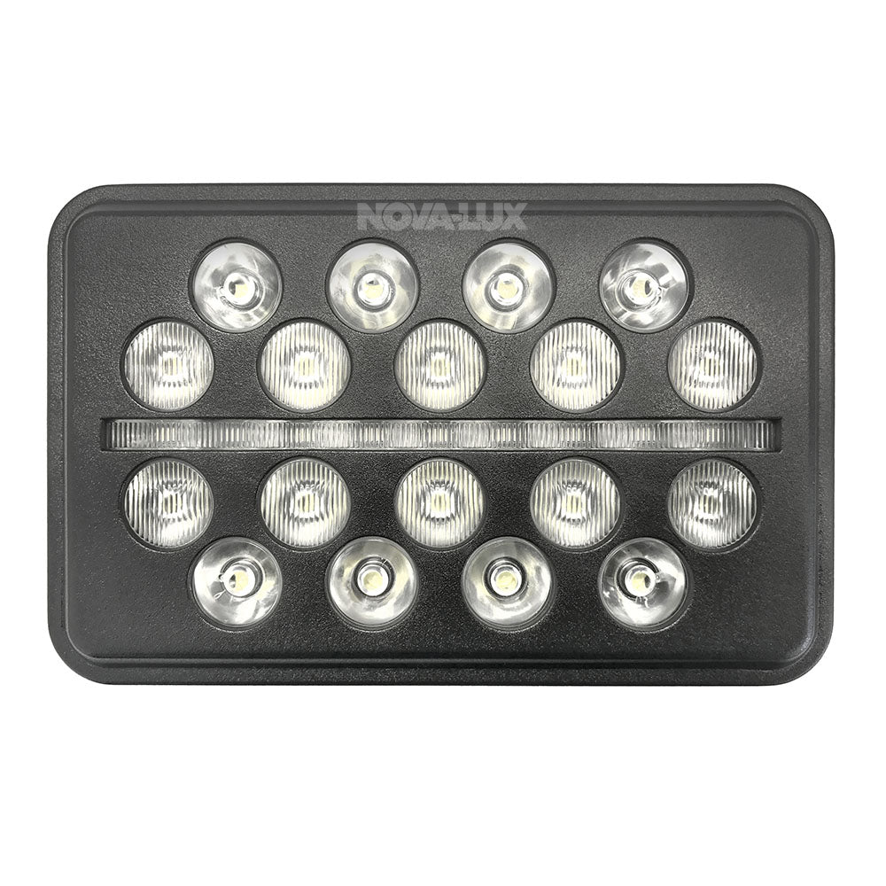 BLACK OP'S 4x6" LED Headlight with Center Marker/Turn Signal