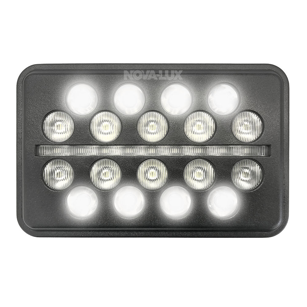 BLACK OP'S 4x6" LED Headlight with Center Marker/Turn Signal