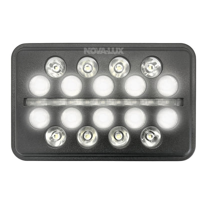 BLACK OP'S 4x6" LED Headlight with Center Marker/Turn Signal