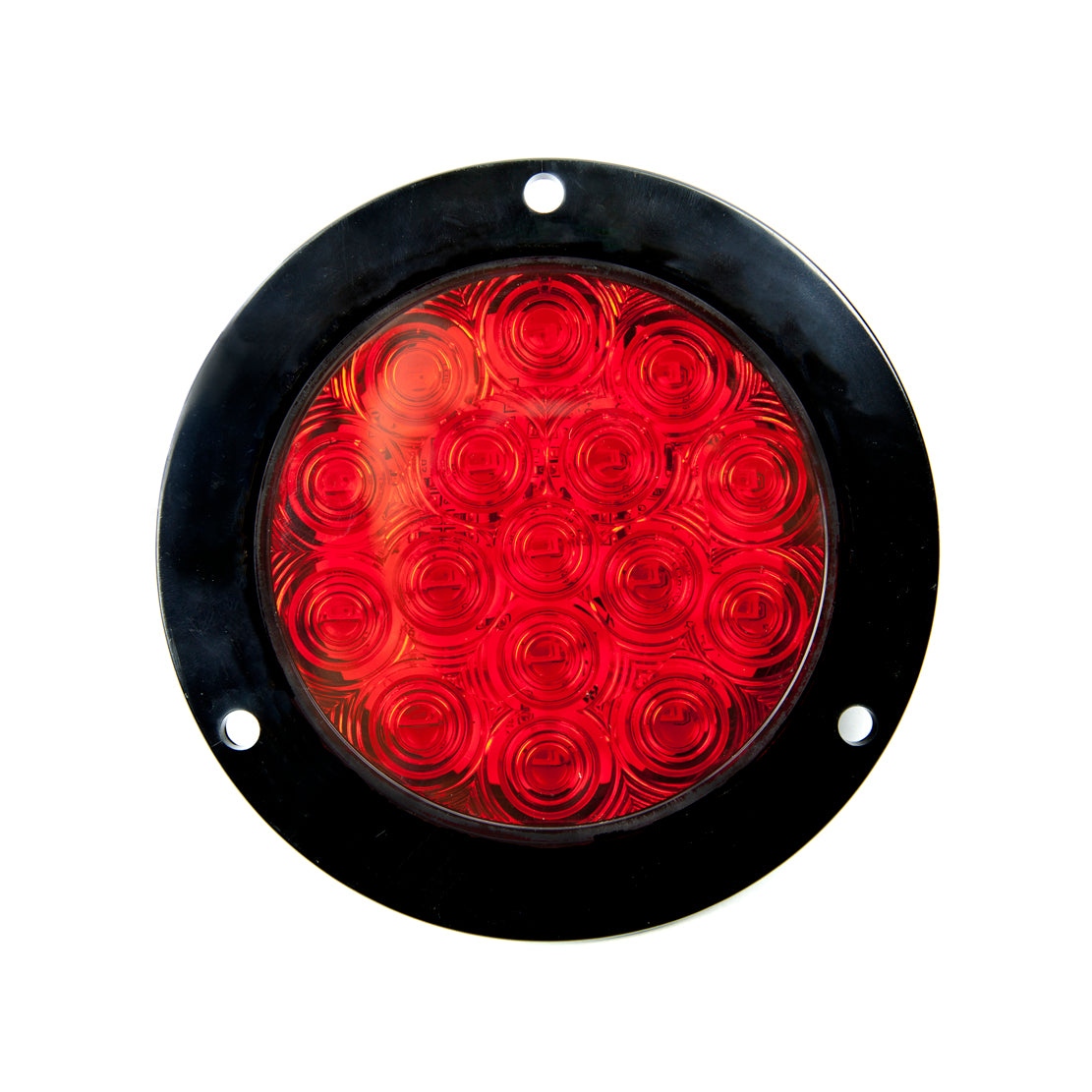 LED Brake Light - 4-Inch Round / 16 Red LEDs / Red Lens with Stainless ...