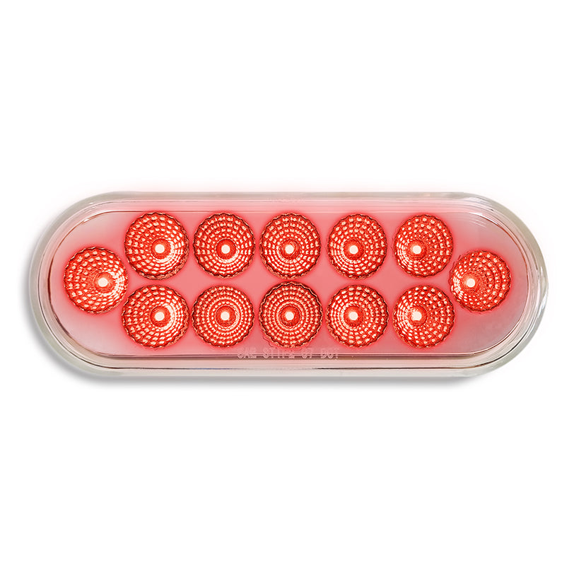 BRAKE LIGHT 6" OVAL 12 LED DUAL COLOR RED TO WHITE